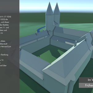 Screenshot Informationsportal Kloster Ilsenburg / 3D-Szene / Studiengang Medieninformatik