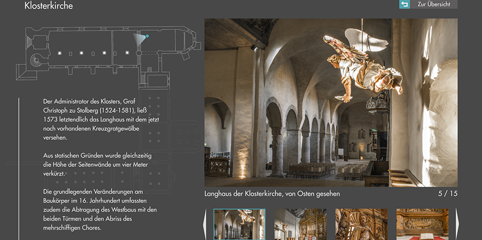 Screenshot Informationsportal Kloster Ilsenburg / Studiengang Medieninformatik