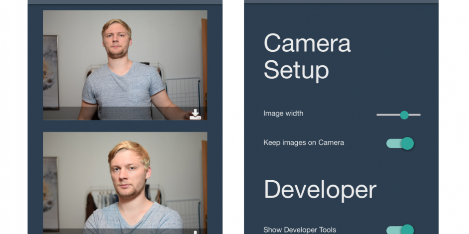 Einblick in die "photo-booth"-App mit der Nutzeransicht (links) und den Konfigurationsoptionen / © Philipp Trenz